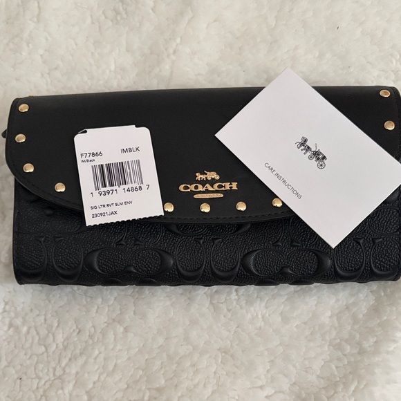 Coach Black and Gold Women's Wallet - Picture 3 of 5